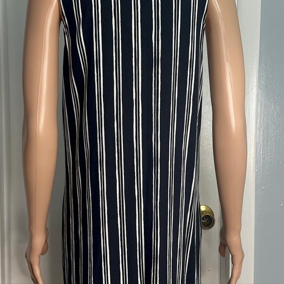 Banana republic Knee Length Dress Women's Size L White and Black - Picture 2 of 6